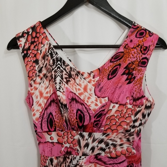Gilmour Vibrant Pink Patterned Women's Sleeveless Dress Size Small - Picture 10 of 14